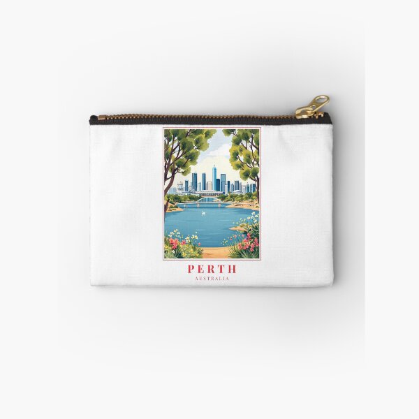 Item preview, Perth Australia Illustration – Swan River, City Skyline & Coastal Wilderness designed and sold by MapMyMiles.