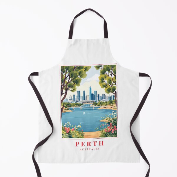 Item preview, Perth Australia Illustration – Swan River, City Skyline & Coastal Wilderness designed and sold by MapMyMiles.