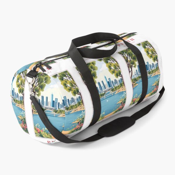Item preview, Perth Australia Illustration – Swan River, City Skyline & Coastal Wilderness designed and sold by MapMyMiles.