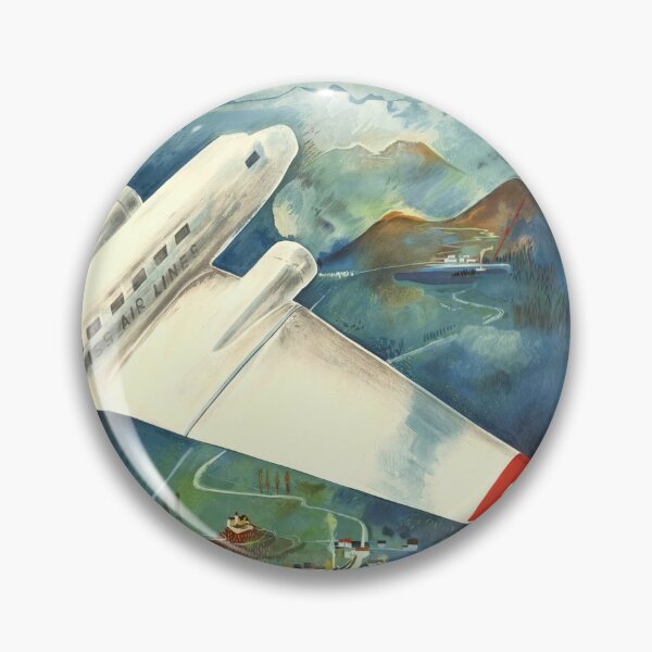 Item preview, Vintage Swissair Poster | 1938 Art Deco Airplane Print | Swiss Village & Mountain Scenery | Aviation Travel Wall Art designed and sold by artofuniverse.