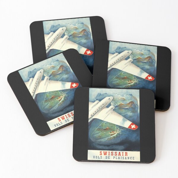 Item preview, Vintage Swissair Poster | 1938 Art Deco Airplane Print | Swiss Village & Mountain Scenery | Aviation Travel Wall Art designed and sold by artofuniverse.