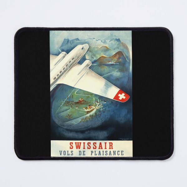 Item preview, Vintage Swissair Poster | 1938 Art Deco Airplane Print | Swiss Village & Mountain Scenery | Aviation Travel Wall Art designed and sold by artofuniverse.