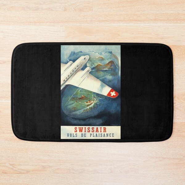Item preview, Vintage Swissair Poster | 1938 Art Deco Airplane Print | Swiss Village & Mountain Scenery | Aviation Travel Wall Art designed and sold by artofuniverse.
