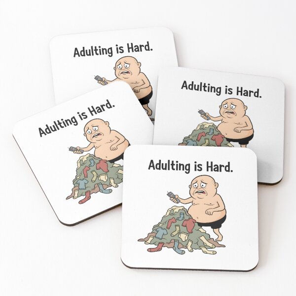 Item preview, Adulting Is Hard T-Shirt: Funny Grumpy Cartoon Man Laundry Day - Retro 80s Comic Style designed and sold by lamiarte.