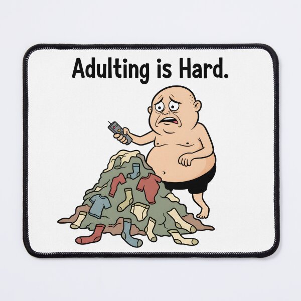 Item preview, Adulting Is Hard T-Shirt: Funny Grumpy Cartoon Man Laundry Day - Retro 80s Comic Style designed and sold by lamiarte.