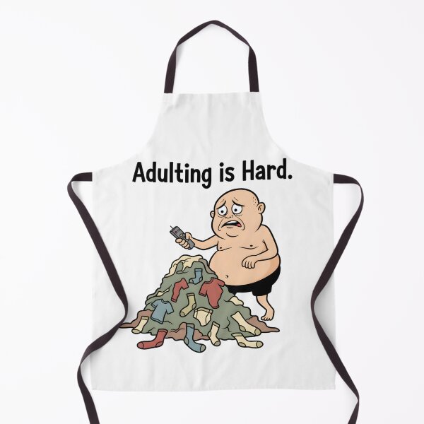 Item preview, Adulting Is Hard T-Shirt: Funny Grumpy Cartoon Man Laundry Day - Retro 80s Comic Style designed and sold by lamiarte.