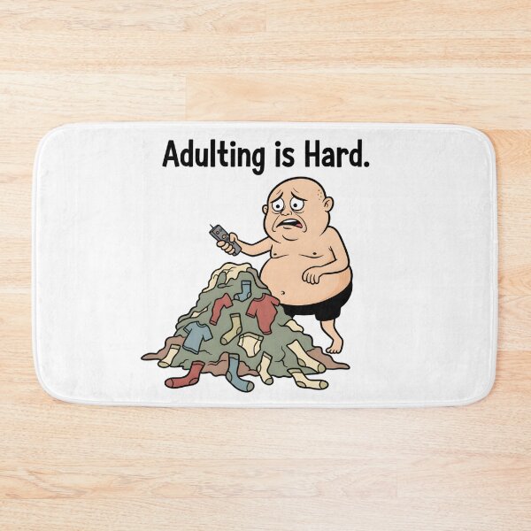 Item preview, Adulting Is Hard T-Shirt: Funny Grumpy Cartoon Man Laundry Day - Retro 80s Comic Style designed and sold by lamiarte.