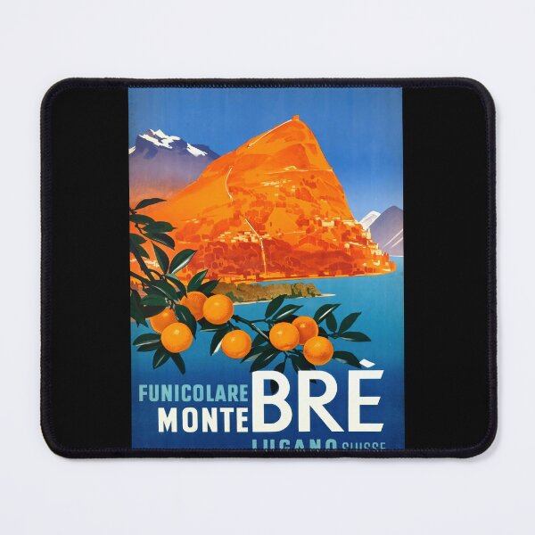 Item preview, Vintage Monte Brè Travel Poster | Mid-Century Art Deco Style | Funicular Railway | Lugano Switzerland | Bold Colors & Design designed and sold by artofuniverse.
