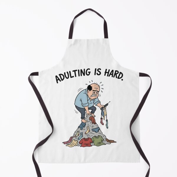 Item preview, Adulting Is Hard T-Shirt: Funny Grumpy Cartoon Man Laundry Day - Retro 80s Comic Style designed and sold by lamiarte.