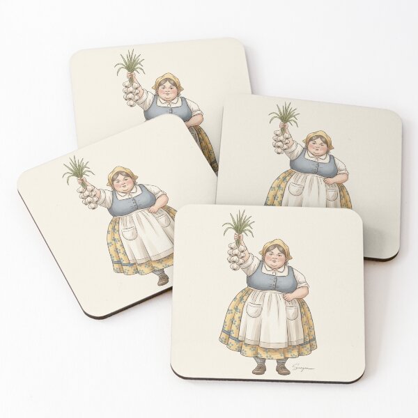 Item preview, Joyful Harvest: Woman with a Bunch of Garlic designed and sold by Pasteltone.
