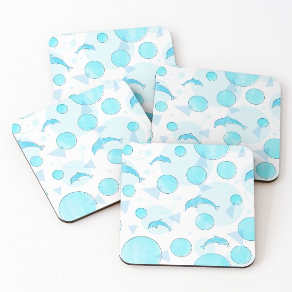 Item preview, Watercolor Blue Dolphins Pattern designed and sold by Kate27sun.
