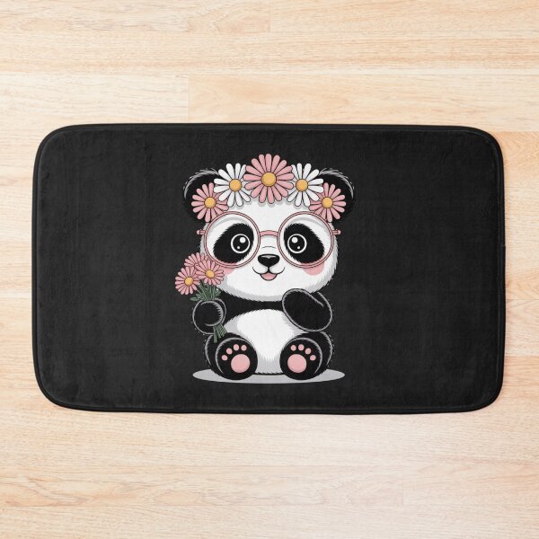 Item preview, Panda Flower Power Cute Kawaii Chibi Panda with Daisies designed and sold by ColorSplash123.