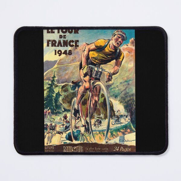 Item preview, Vintage Tour de France 1948 Magazine Cover Poster | Cycling Art Print | Mid-Century Illustration & Alpine Landscape Decor designed and sold by artofuniverse.