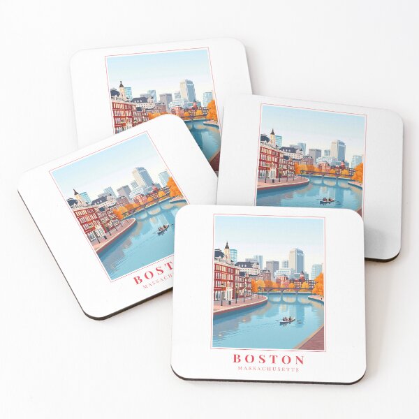 Item preview, Boston Massachusetts Illustration – Historic Landmarks, Ivy Streets & Coastal Cityscape designed and sold by MapMyMiles.