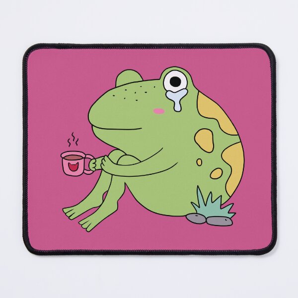 Item preview, Sad Frog with Coffee Cup designed and sold by YumeKurenai.