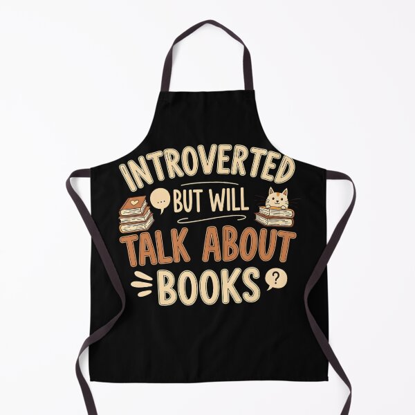 Item preview, Introverted But Will Talk About Books | Funny Bookworm Cat Lover designed and sold by VinsendDraconi.