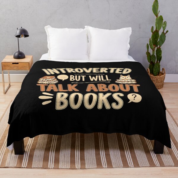 Item preview, Introverted But Will Talk About Books | Funny Bookworm Cat Lover designed and sold by VinsendDraconi.