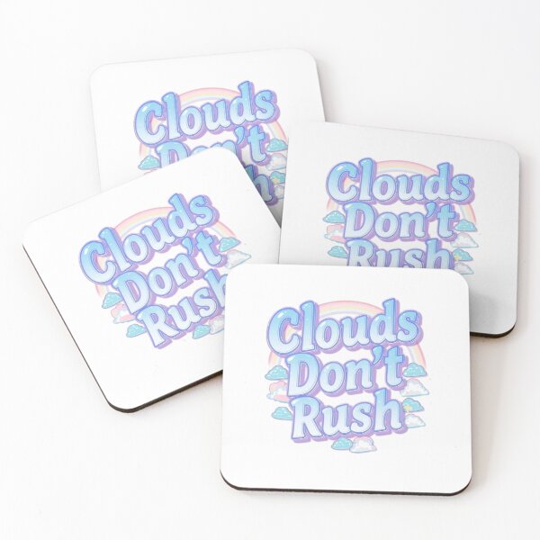 Item preview, Clouds Don’t Rush Pastel Quote Design – Calm Aesthetic Rainbow Typography designed and sold by NRcollections24.