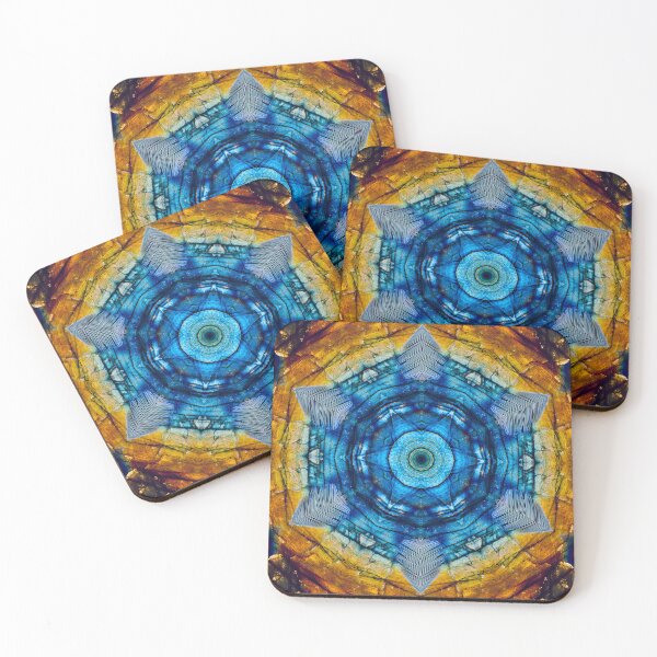 Item preview, Blue Feather – Kaleidoscopic Geometry in Rust Tones / Swiss Artwork Photography designed and sold by Raphael Wolf.