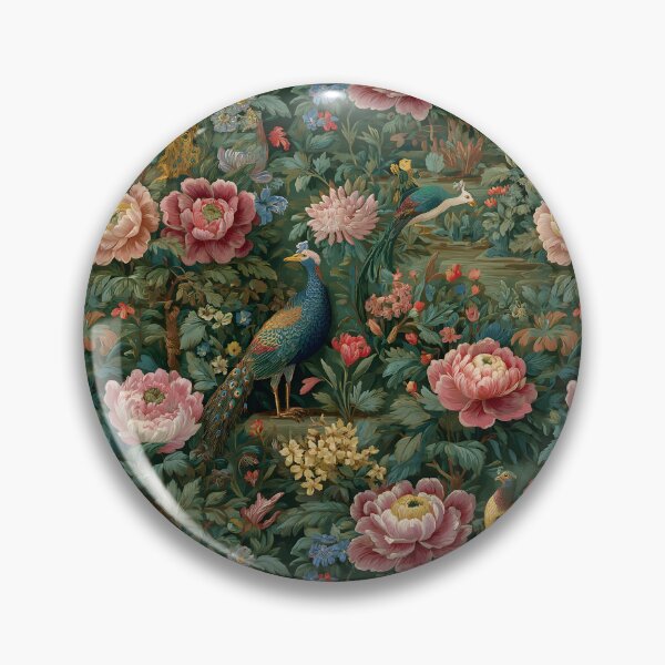 Item preview, Peacocks in medieval tapestry garden designed and sold by SophieClimaArt.