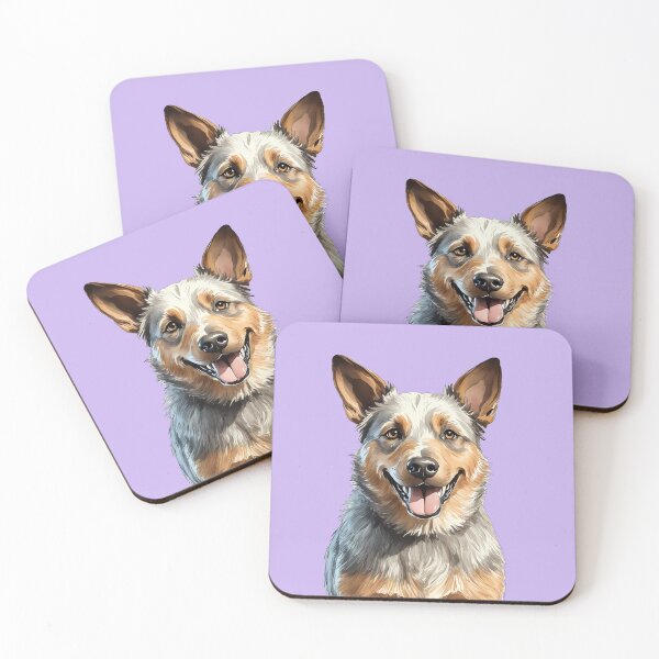 Item preview, Australian Cattle Dog Blue Heeler Puppy Watercolor (purple) designed and sold by Magnolia Valley Art.
