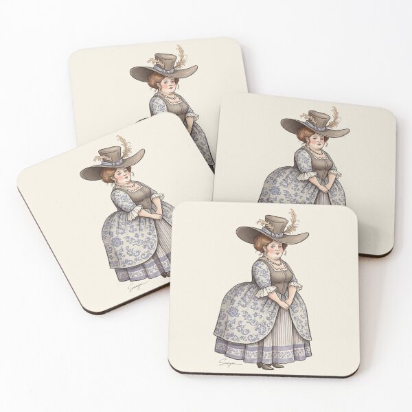 Item preview, Vintage Elegance: Woman in a Plumed Hat and Rococo Dress designed and sold by Pasteltone.