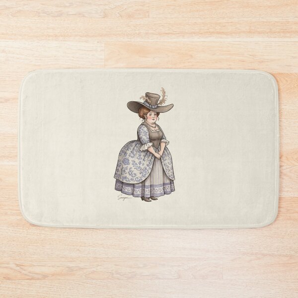 Item preview, Vintage Elegance: Woman in a Plumed Hat and Rococo Dress designed and sold by Pasteltone.