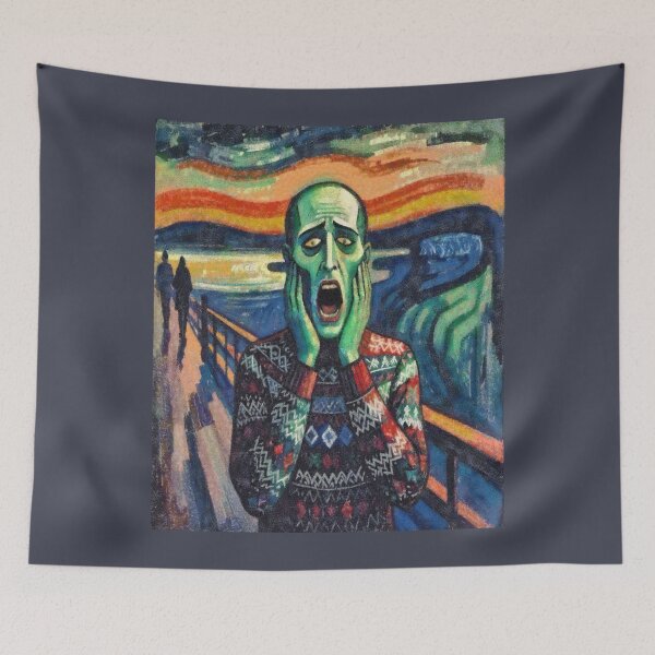 Item preview, December Distress - Edvard Munch Christmas Sweater designed and sold by taiche.