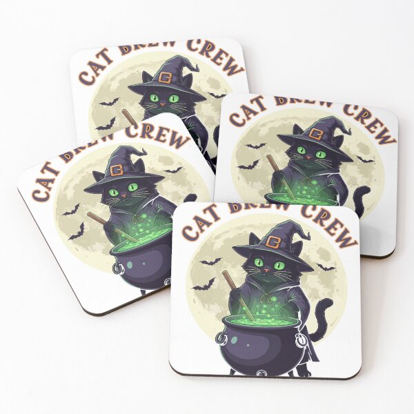 Item preview, Cat Brew Crew Witch Black Cat Cauldron Full Moon designed and sold by BANKACEM.STORE.