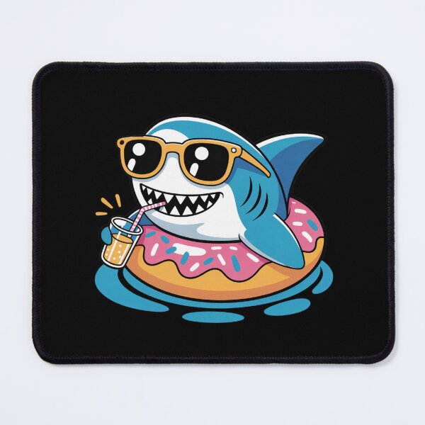 Item preview, Shark Pool Party Cute Kawaii Chibi Shark Summer Fun Art designed and sold by ColorSplash123.