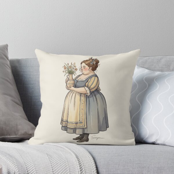 Item preview, Quiet Reflection: Woman Arranging Wildflowers  designed and sold by Pasteltone.