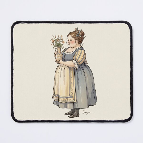 Item preview, Quiet Reflection: Woman Arranging Wildflowers  designed and sold by Pasteltone.