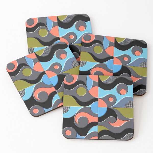 Item preview, 4 part abstract dark HSL colorful geometric design designed and sold by SmashingDeals.
