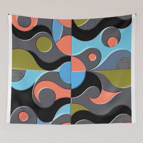 Item preview, 4 part abstract dark HSL colorful geometric design designed and sold by SmashingDeals.