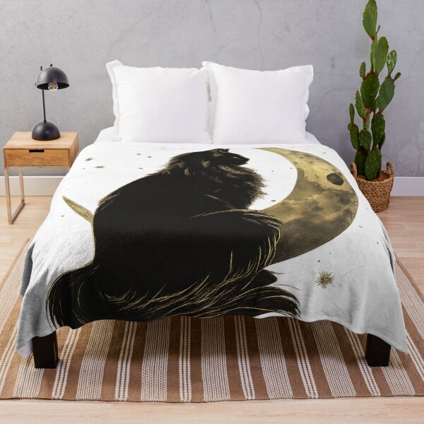 Item preview, Celestial Cat on Crescent Moon - Mystical Maine Coon Silhouette designed and sold by ShirtHatch.