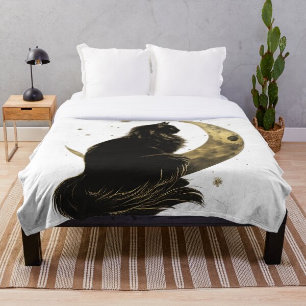 Item preview, Celestial Cat on Crescent Moon - Mystical Maine Coon Silhouette designed and sold by ShirtHatch.