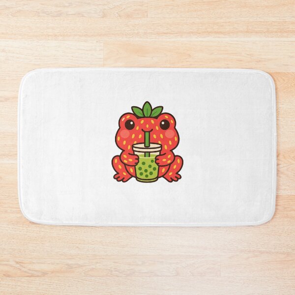 Item preview, Strawberry forest frog drinking bubble tea designed and sold by BritishDelights.