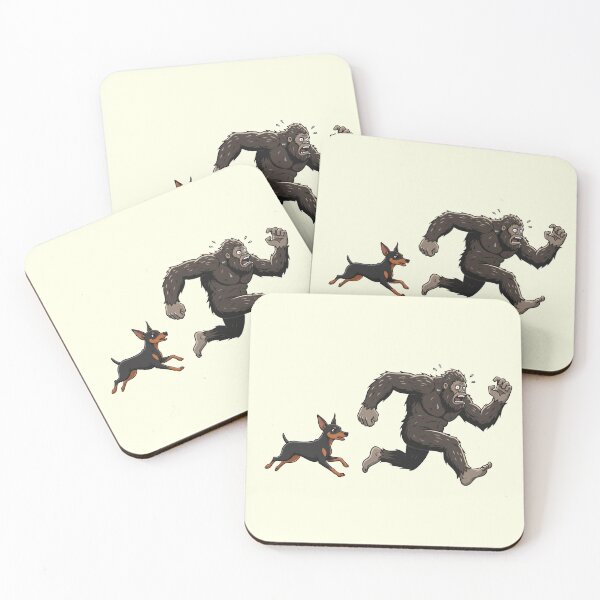 Item preview, Funny Miniature Pinscher Bigfoot Chasing Boys Girls Kids designed and sold by FurryHavenPH.