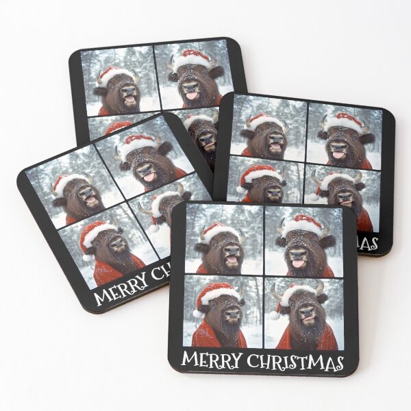 Item preview, Merry Christmas Bison – Funny Buffalo Photobooth designed and sold by RockFireMerch.