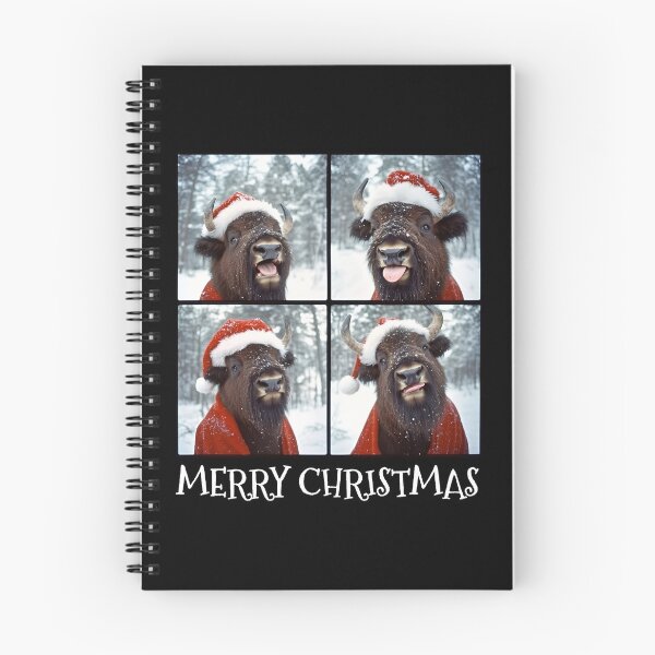Item preview, Merry Christmas Bison – Funny Buffalo Photobooth designed and sold by RockFireMerch.