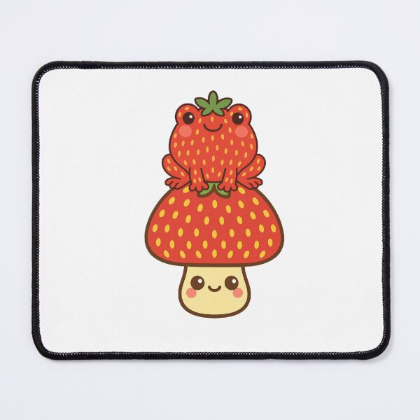Item preview, Strawberry forest frog sat on a strawberry mushroom designed and sold by BritishDelights.