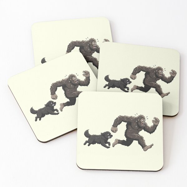 Item preview, Funny Newfoundland Bigfoot Chasing Boys Girls Kids designed and sold by FurryHavenPH.