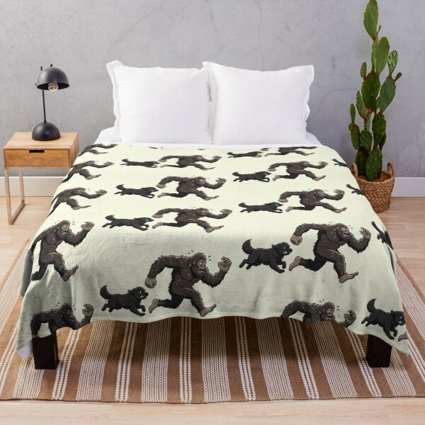Item preview, Funny Newfoundland Bigfoot Chasing Boys Girls Kids designed and sold by FurryHavenPH.
