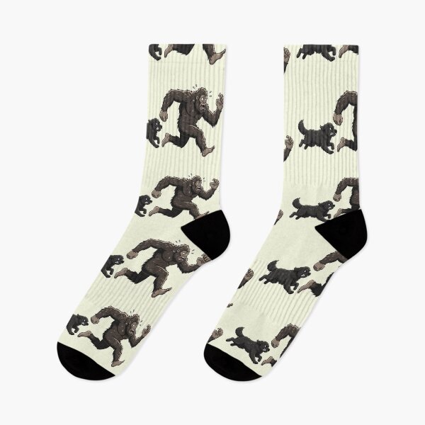 Item preview, Funny Newfoundland Bigfoot Chasing Boys Girls Kids designed and sold by FurryHavenPH.