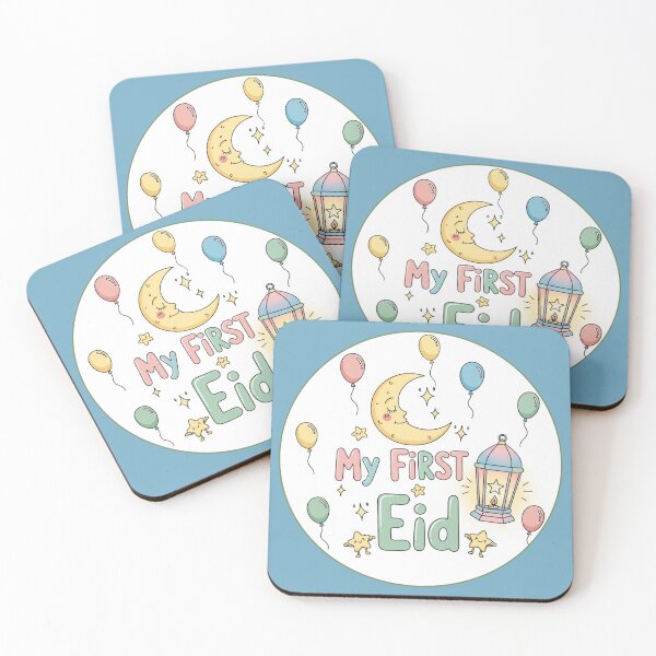 Item preview, My First Eid Cute Moon and Lantern – Pastel Baby Eid Celebration Design designed and sold by D-Islamic.