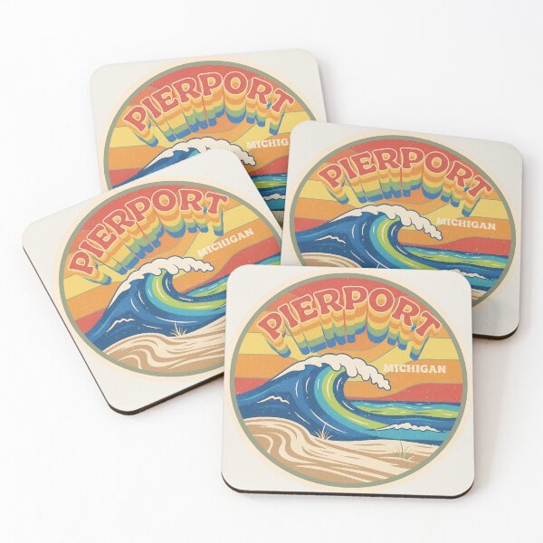 Item preview, Pierport, Michigan Retro Wave designed and sold by TheOldMittenIllustrated.