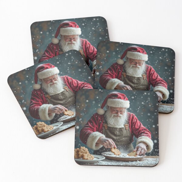 Item preview, Santa Claus baking cookies - In the Christmas bakery. Cozy Christmas time illustration. designed and sold by Connys Colorful World.