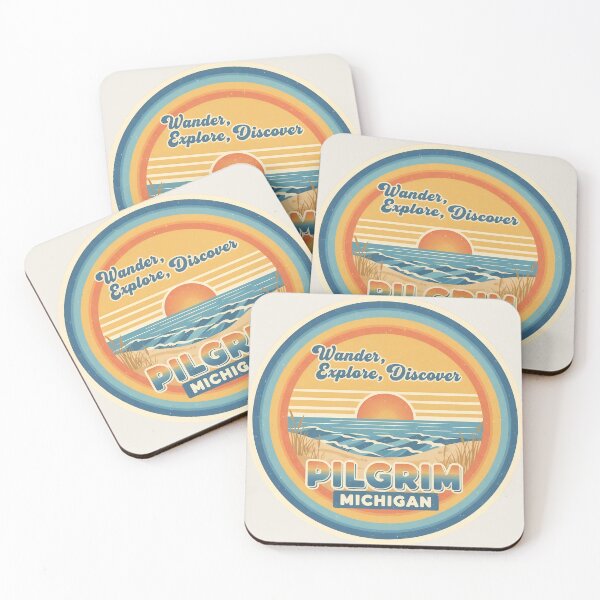 Item preview, Pilgrim, Michigan Retro Wave designed and sold by TheOldMittenIllustrated.