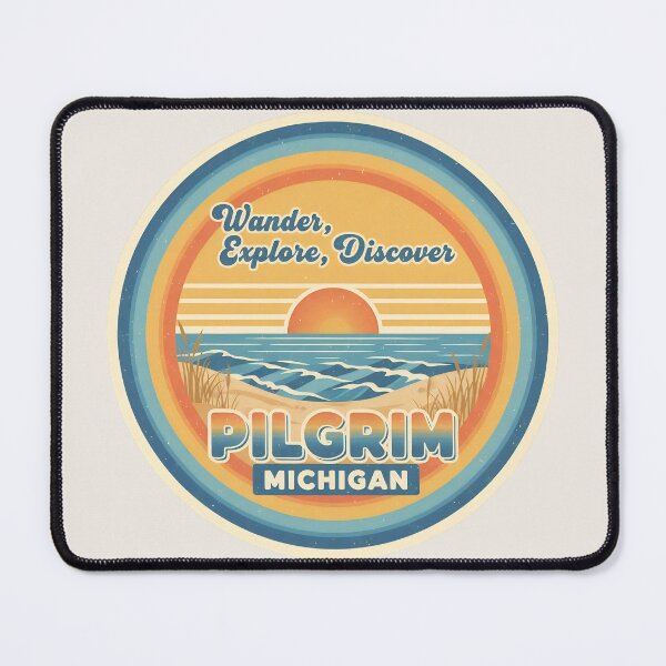 Item preview, Pilgrim, Michigan Retro Wave designed and sold by TheOldMittenIllustrated.