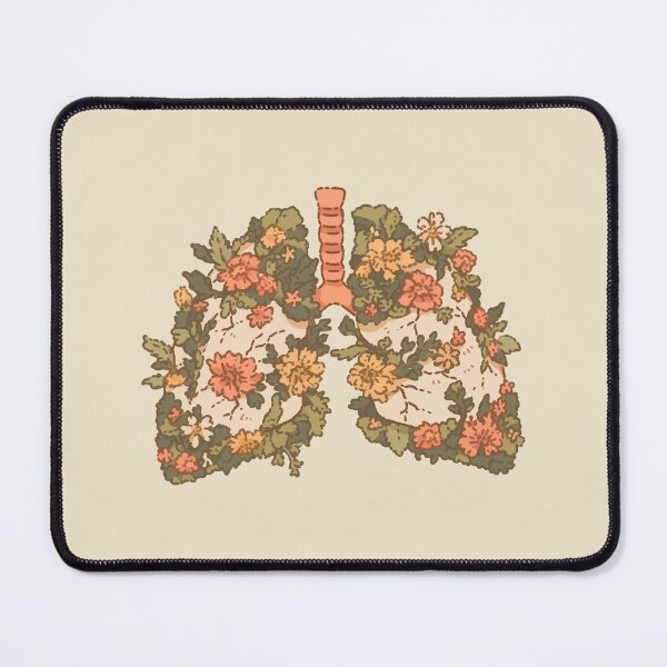 Item preview, Mossy Overgrown Floral Lungs, botanical anatomical illustration designed and sold by Magnificent Lizard.